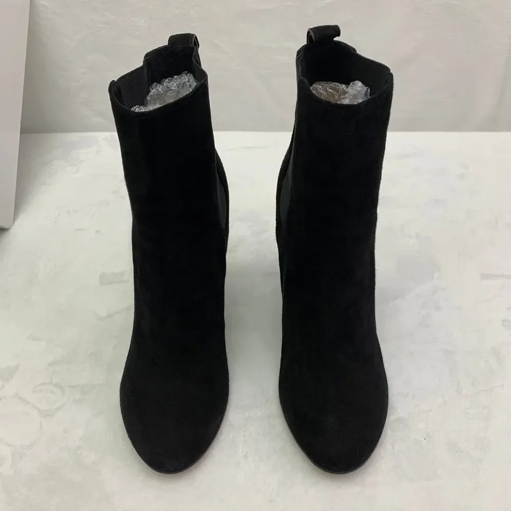 Givenchy Black Suede Gold Heel Slip On Bootie Womens Sz 10 with box extra heels - Picture 5 of 16